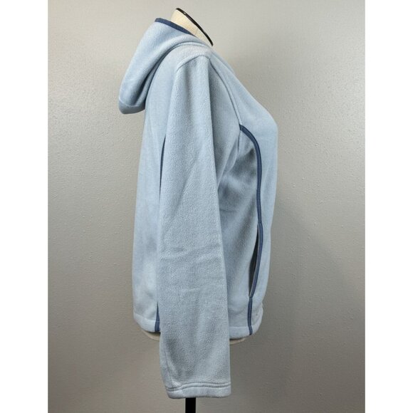 Columbia Womens Light Blue Fleece Hooded Long Sleeve Jacket Full Zip Size Large - Picture 3 of 16
